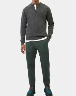 Online Marc O'Polo Pull en Laine & Coton à boutons gris