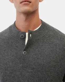 Online Marc O'Polo Pull en Laine & Coton à boutons gris