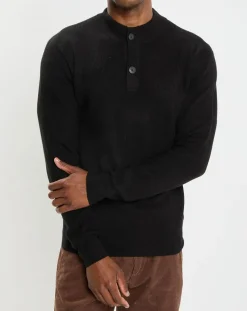 Homme Marc O'Polo Pull en Laine & Coton à boutons noir