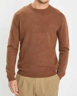 Marc O'Polo Pull en Laine & Coton marron