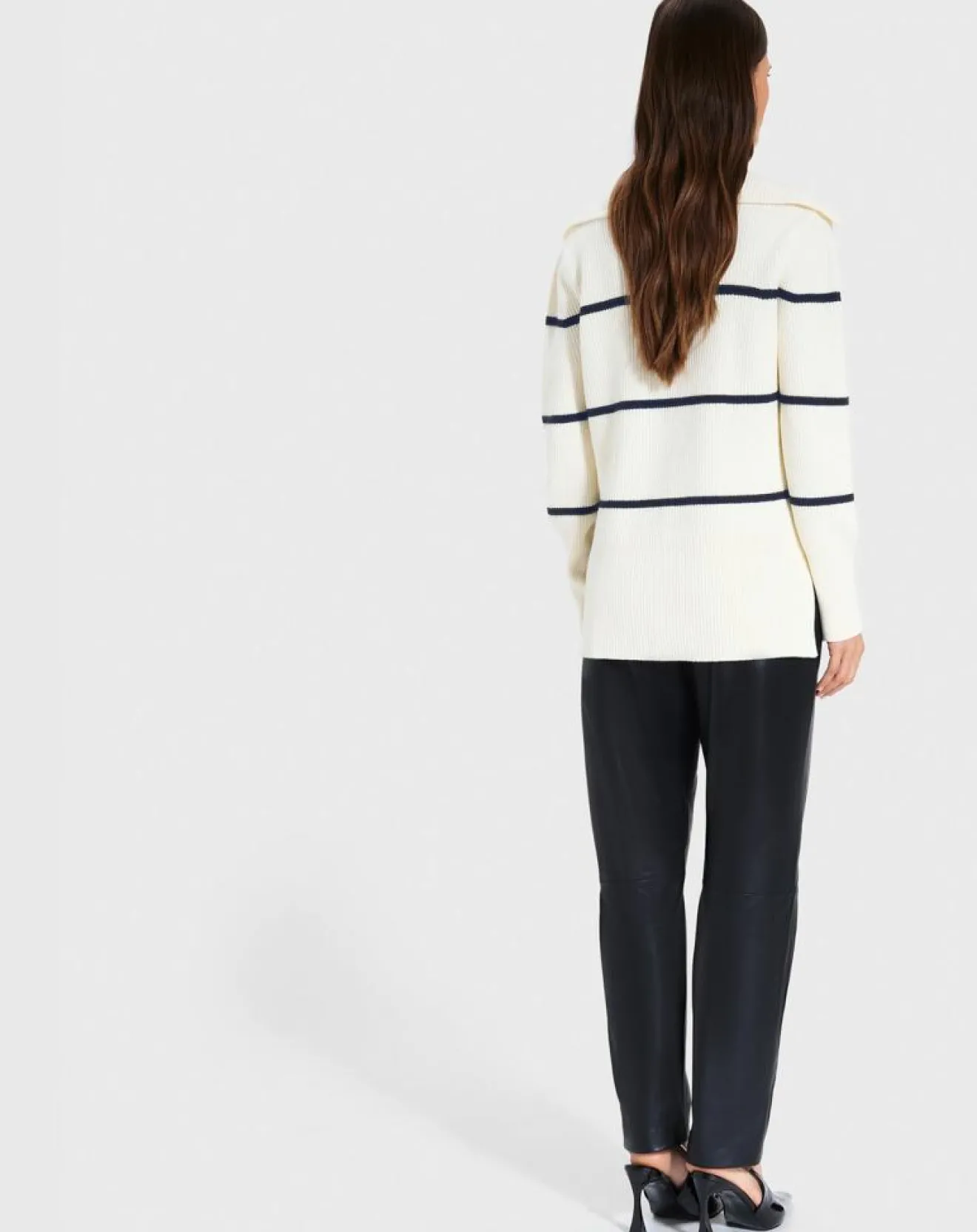 Outlet Zapa Pull en Laine & Coton Nalanda rayures écru/marine