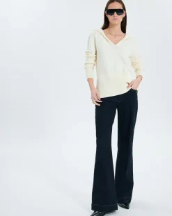 Femme Zapa Pull en Laine & Coton Novalie écru