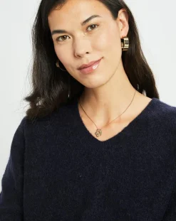 Sale Lauren Vidal Pull en Laine & Mohair mélangés Seven encre