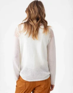 Clearance Indies Pull en Laine & Mohair mélangés Cleo ecru