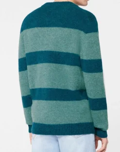 Homme Galeries Lafayette Pull en Laine mélangée Bold rayé bleu/vert