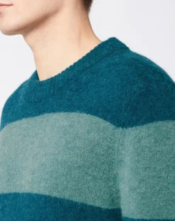 Homme Galeries Lafayette Pull en Laine mélangée Bold rayé bleu/vert