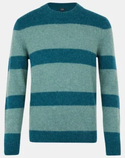 Homme Galeries Lafayette Pull en Laine mélangée Bold rayé bleu/vert