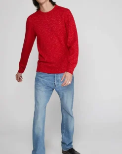 Homme Marc O'Polo Pull en Laine mélangée chinée rouge