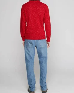 Homme Marc O'Polo Pull en Laine mélangée chinée rouge