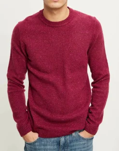 Outlet Marc O'Polo Pull en Laine mélangée chinée col rond bordeaux