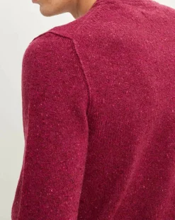 Outlet Marc O'Polo Pull en Laine mélangée chinée col rond bordeaux