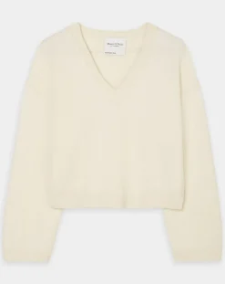 Femme Marc O'Polo Pull en Laine mélangée col V écru