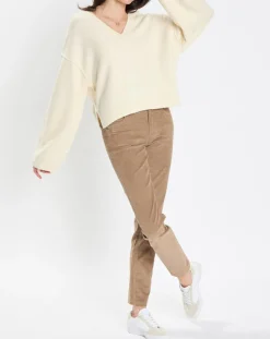 Femme Marc O'Polo Pull en Laine mélangée col V écru