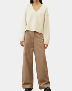 Femme Marc O'Polo Pull en Laine mélangée col V écru