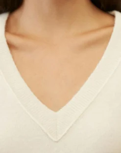 Femme Marc O'Polo Pull en Laine mélangée col V écru