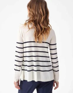 Femme Indies Pull en Laine mélangée Danae écru/marine