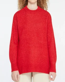 Femme Yerse Pull en Laine mélangée Danae rouge