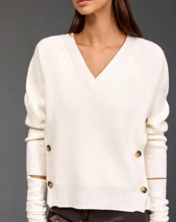 Femme Lauren Vidal Pull en Laine mélangée Dylan écru