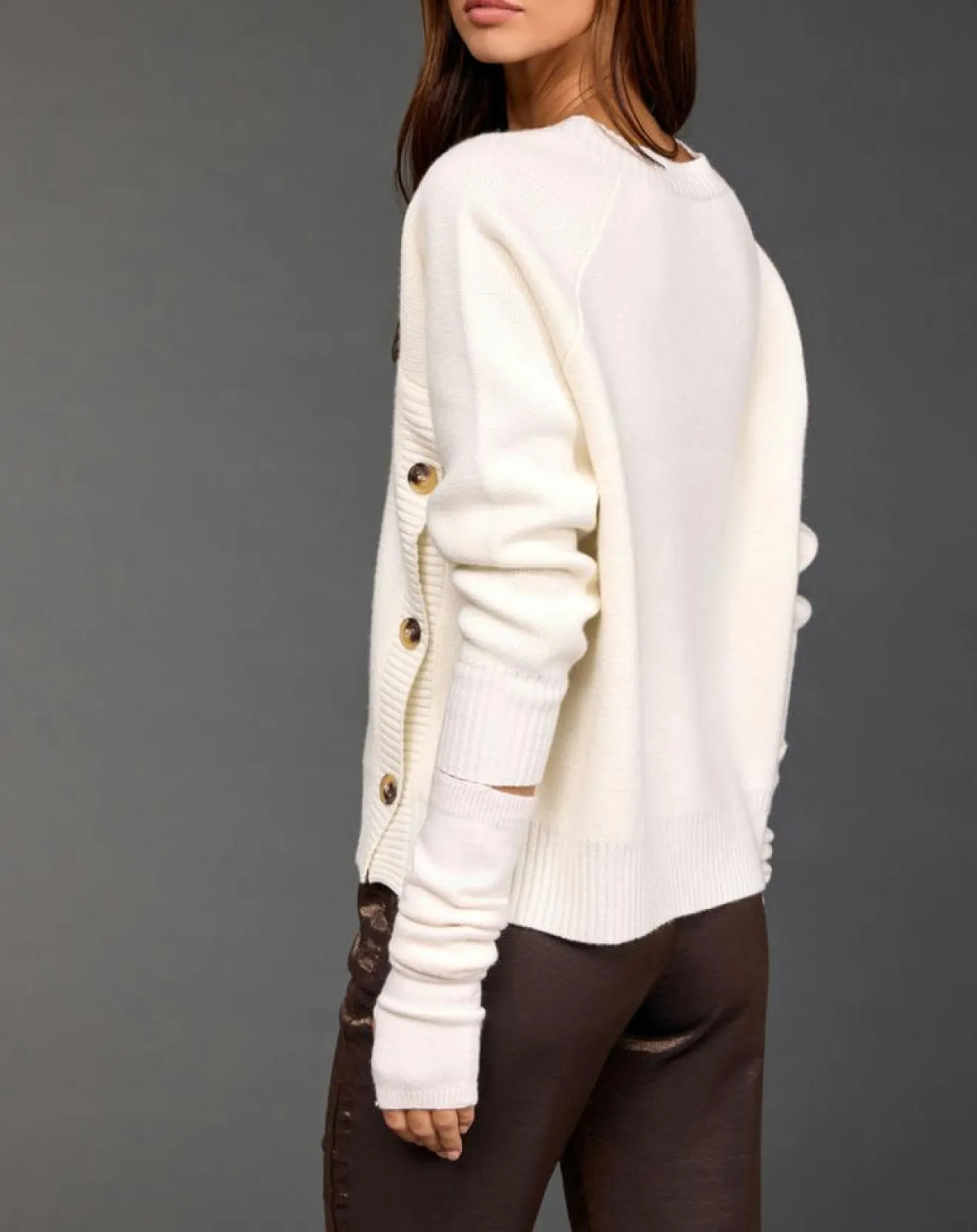 Femme Lauren Vidal Pull en Laine mélangée Dylan écru