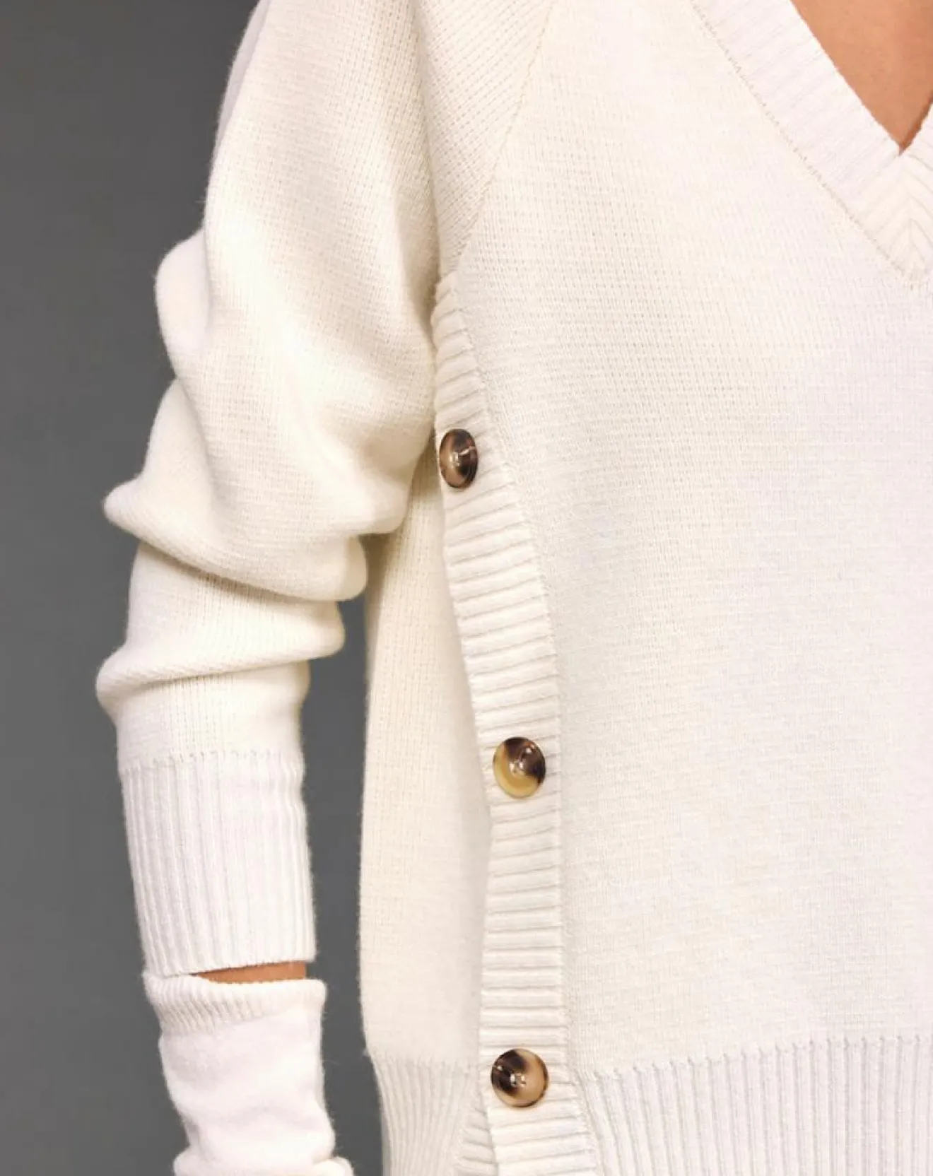 Femme Lauren Vidal Pull en Laine mélangée Dylan écru