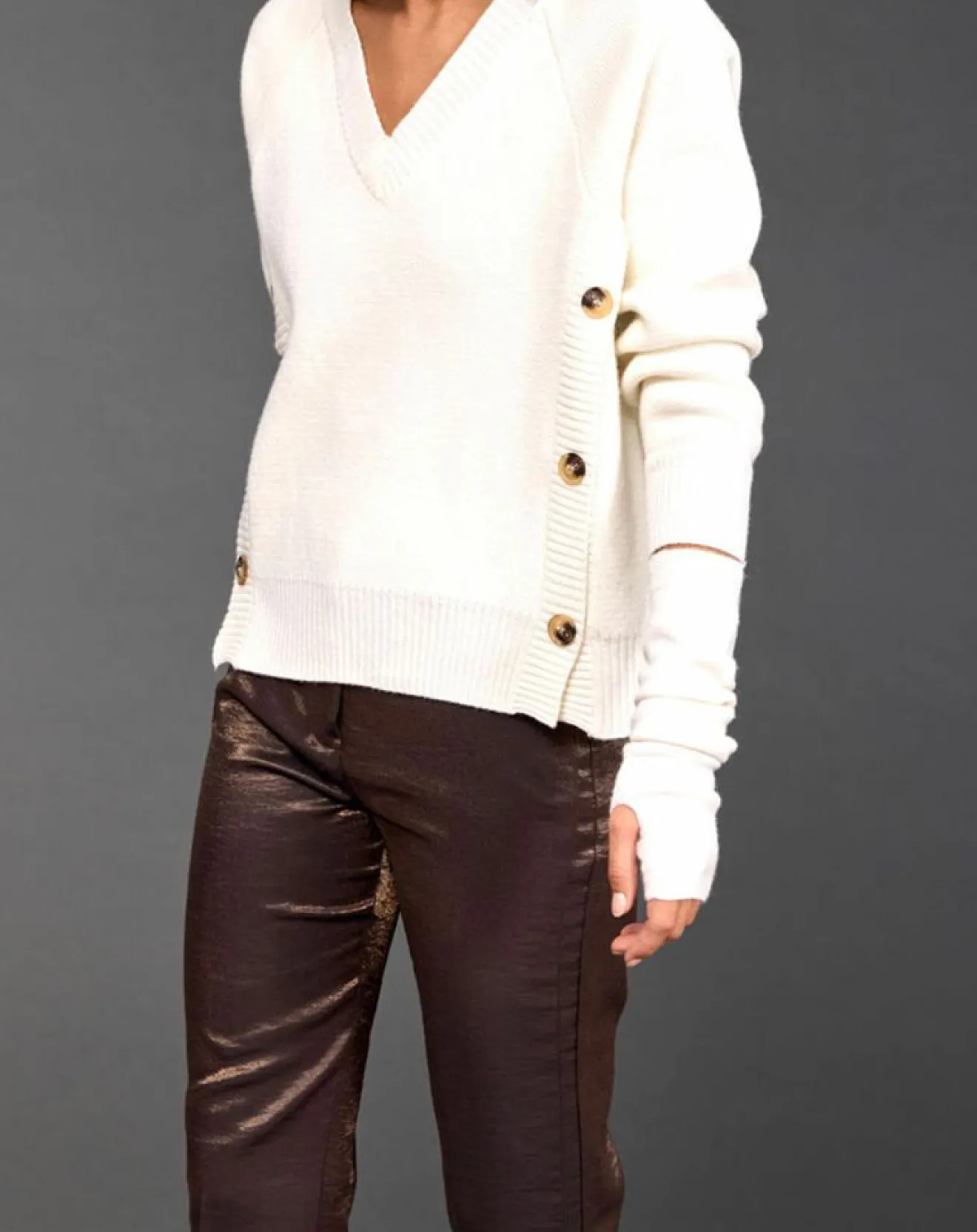 Femme Lauren Vidal Pull en Laine mélangée Dylan écru