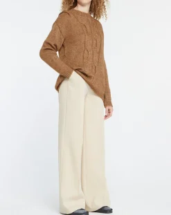 Femme Yerse Pull en Laine mélangée Elion marron