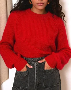 Femme Garance Paris Pull en Laine mélangée Givre rouge
