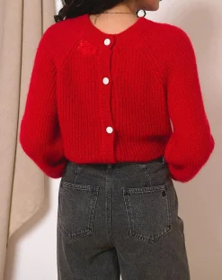 Femme Garance Paris Pull en Laine mélangée Givre rouge