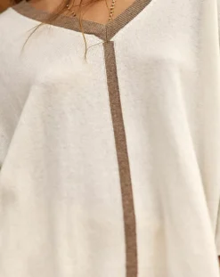 Femme Lauren Vidal Pull en Laine mélangée Kelya écru