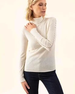 Femme Indies Pull en Laine mélangée Kris écru