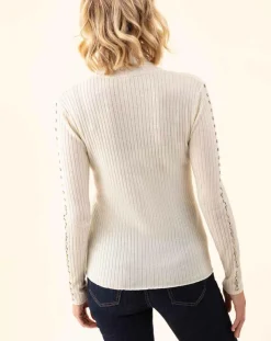 Femme Indies Pull en Laine mélangée Kris écru