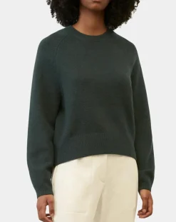 Femme Marc O'Polo Pull en Laine mélangée manches raglans vert foncé