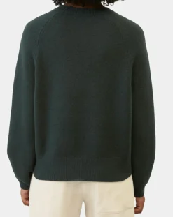 Femme Marc O'Polo Pull en Laine mélangée manches raglans vert foncé