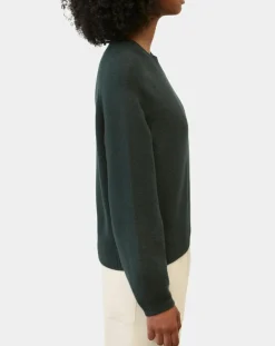 Femme Marc O'Polo Pull en Laine mélangée manches raglans vert foncé