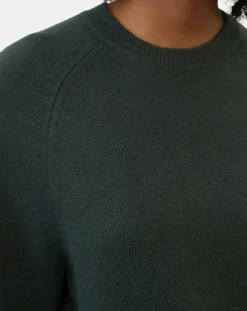 Femme Marc O'Polo Pull en Laine mélangée manches raglans vert foncé