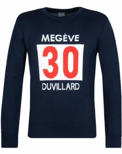 Homme Duvillard Pull en Laine mélangée Philip bleu foncé