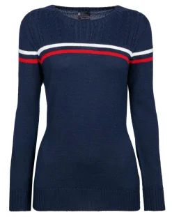 Femme Duvillard Pull en Laine mélangée Pomme bleu nuit
