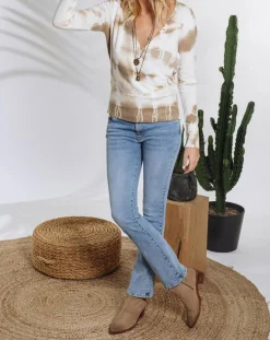 Hot Lauren Vidal Pull en Laine mélangée Store sable