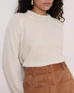 Femme Garance Paris Pull en Laine mélangée Tiziri écru