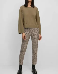 Femme Marc O'Polo Pull en Maille de coton stretch Basique marron