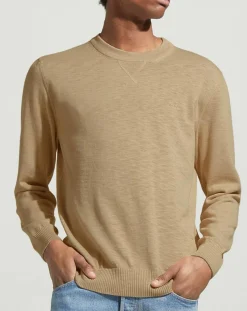 Homme Gant Pull en maille flammée beige