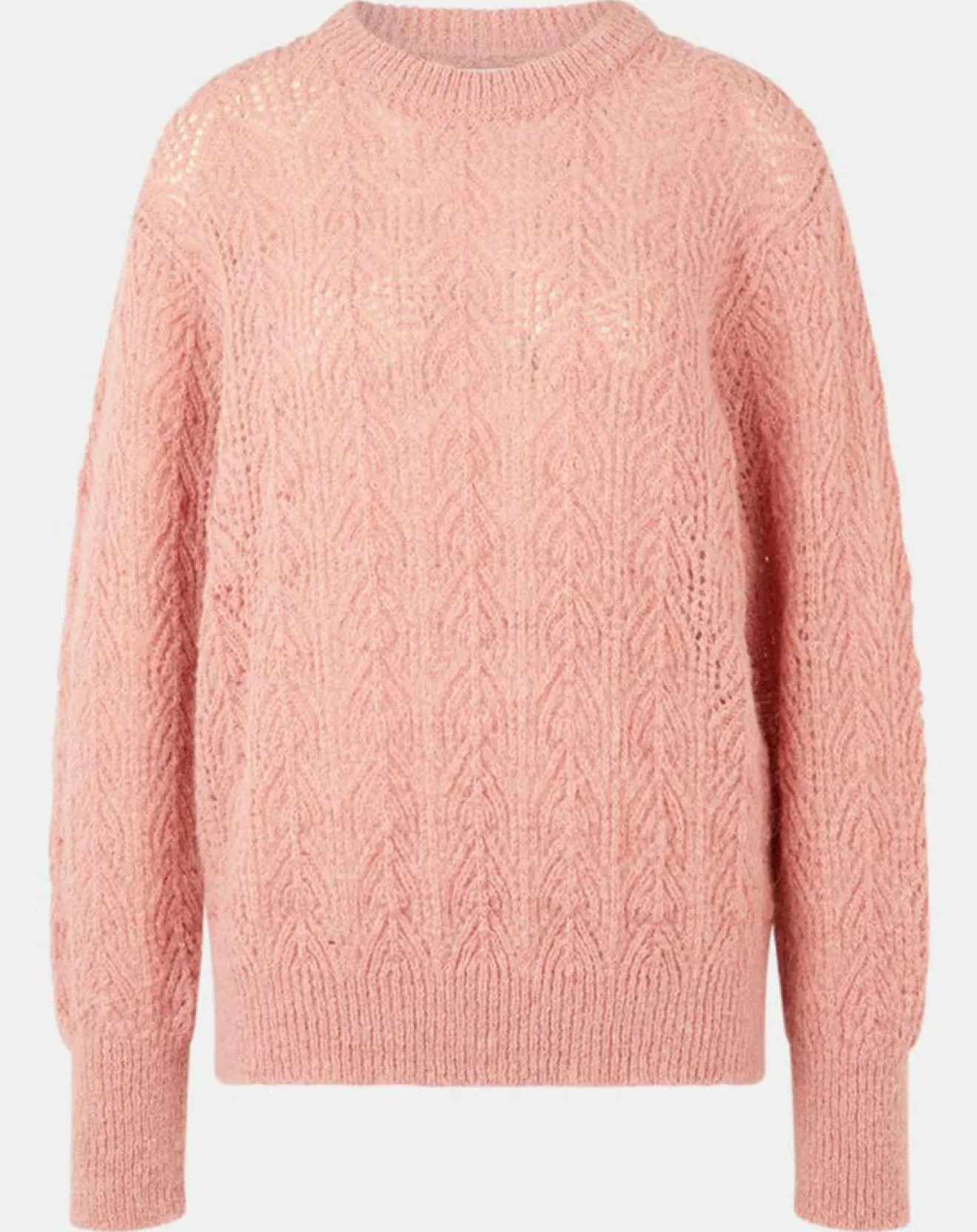 New Galeries Lafayette Pull en Maille pointelle mousseuse vieux rose