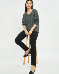 Femme Lauren Vidal Pull en Mohair mélangé Ella gris jade