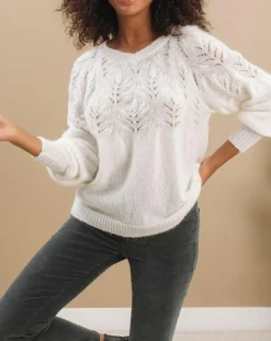 Femme Lauren Vidal Pull en Mohair mélangé Ella ivoire