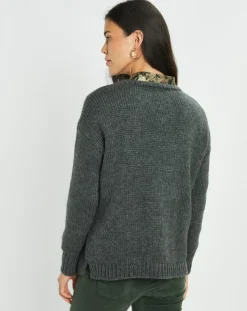 Femme Lauren Vidal Pull en Mohair mélangé Ella gris jade