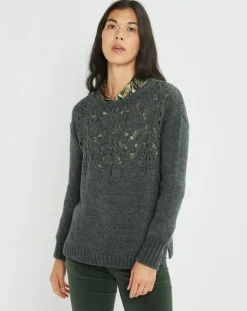 Femme Lauren Vidal Pull en Mohair mélangé Ella gris jade