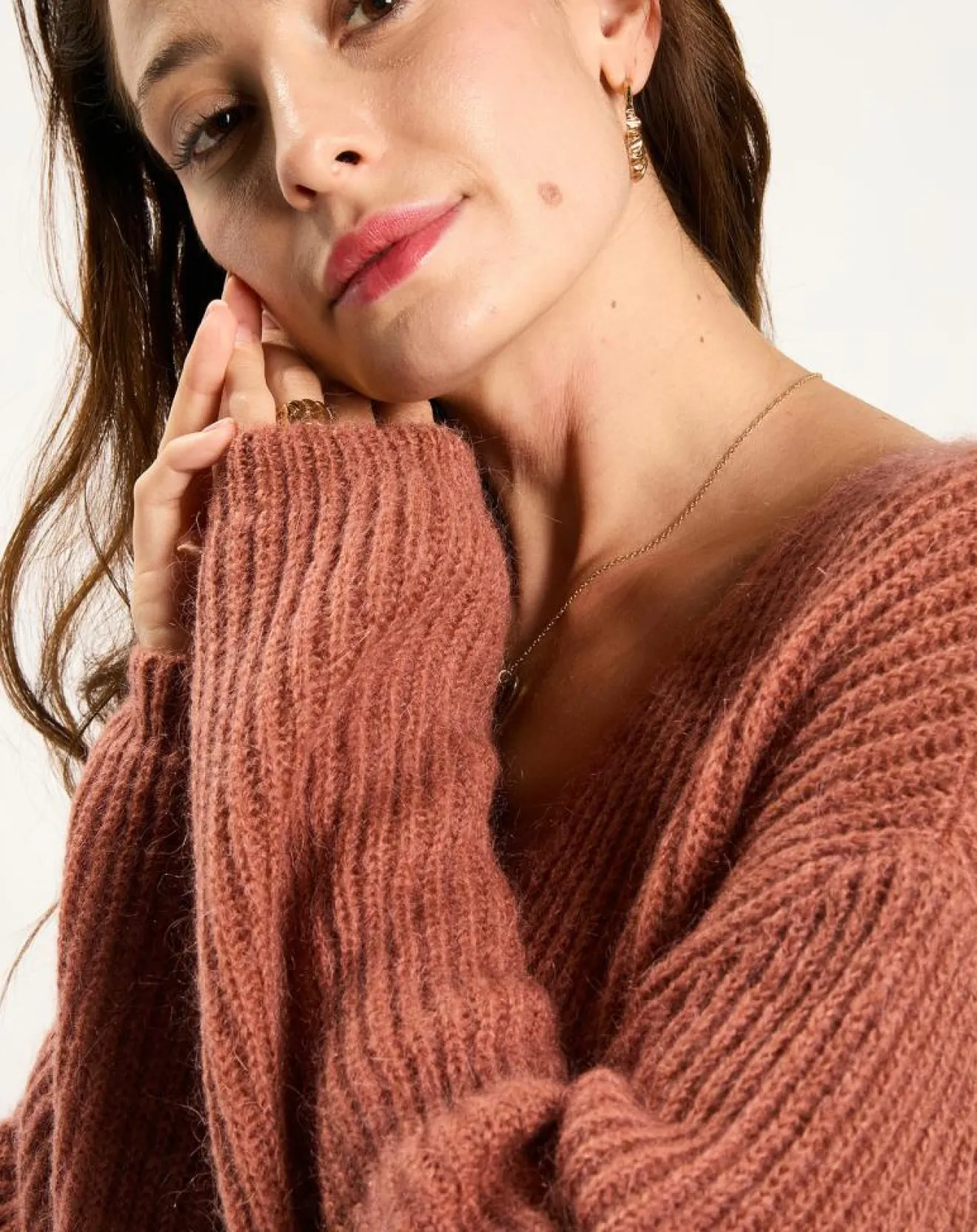 Online Lauren Vidal Pull en Mohair mélangé Milane cuivre