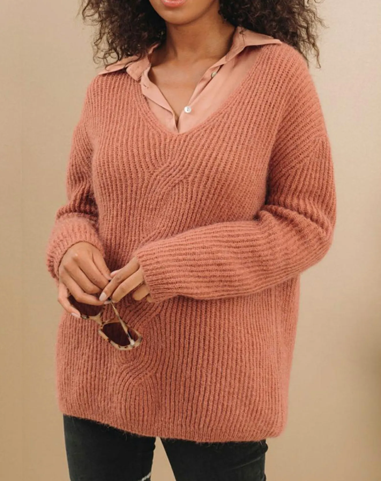 Online Lauren Vidal Pull en Mohair mélangé Milane cuivre