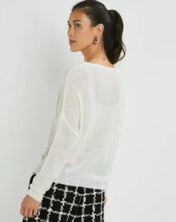 Clearance Lauren Vidal Pull en Mohair mélangé Milane écru