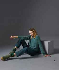 Rodier Pull Francesca col roulé vert de gris